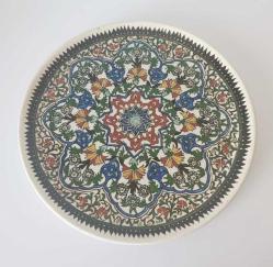 Eski Kütahya Seramik El Boyama Duvar Tabağı