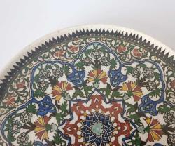 Eski Kütahya Seramik El Boyama Duvar Tabağı