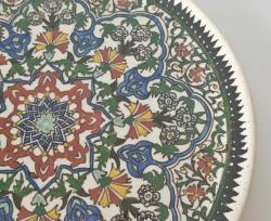 Eski Kütahya Seramik El Boyama Duvar Tabağı