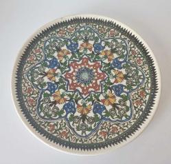 Eski Kütahya Seramik El Boyama Duvar Tabağı