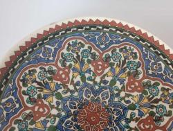 Eski Kütahya Seramik El Boyama Duvar Tabağı