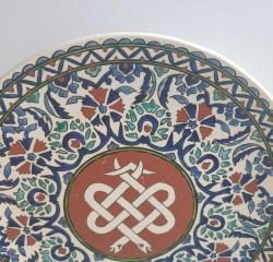 Eski Kütahya Seramik El Boyama Duvar Tabağı Tıp Temalı  Huzur Çini