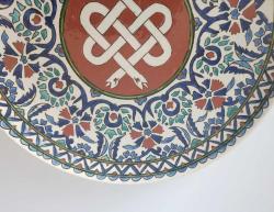 Eski Kütahya Seramik El Boyama Duvar Tabağı Tıp Temalı  Huzur Çini