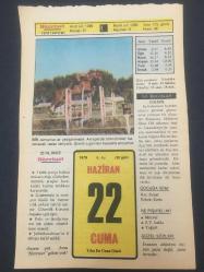 22 HAZİRAN 1979 -TAKVİM YAPRAĞI-DOĞUM GÜNÜ HEDİYESİ-HÜRRİYET TAKVİMİ,ÇOCUĞA İSİM,BİR SOHBET BEKLETMEYİN,SAPANCANIN KURTULUŞ GÜNÜ MONTREUX KONFERANSI NIN TOPLANMASI 1936,2.AHMETİN TAHTA ÇIKIŞI 1961
