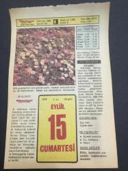 15 EYLÜL 1979 -TAKVİM YAPRAĞI-DOĞUM GÜNÜ HEDİYESİ-HÜRRİYET TAKVİMİ,ÇOCUĞA İSİM,GÖRGÜ KURALLARI DAVRANIŞLAR,AYVALIKIN KURTULUŞ GÜNÜ,KARACASU GEYREDE AFRODİSİAS FESTİVALİ,İVRİNDİDE ERGAMA MANYAS MENGEN,ÇAN ÇİFTELER HAYROBOLU PANAYIR,GAZİANTEPTE FUAR VE ALTIN FISTIK FESTİVALİ,ÖAZIDAĞINDA ŞENLİK,GÖREMEDE KAPODAKYA FESTİVALİ,SİNOPTA ATATÜRKÜN GELİŞİNİ ANMA GÜNÜ