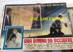 Ölümden kaçarken, İtalyanca ORİJİNAL SİNEMA, Film AFİŞİ, (UNA DONNA DA UCCIDERE -  Folle à tuer) 1975, FİLM AFİŞİ / POSTERİ - BÜYÜK BOY - ORİJİNAL - 64 X 46 cm EBADINDA - Original Turkish Big Size Movie Poster - Yves Boisset,  Yves Boisset, Jean-Patrick Manchette, Marlène Jobert, Tomas Milian, Thomas Waintrop, Michel Peyrelon, Victor Lanoux, Jean Bouchaud, Jean Bouise, Michael Lonsdale, Loredana Nusciak, Henri Poirier, Roger Ibáñez, KILIÇ FİLM