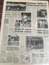 YENİ SABAH GAZETESİ  2 EYLÜL 1961 YIL :24 SAYI :8071---Aydın Yalçın  nezarete  alındı --Gangster , rolünü  dün  bir  defa daha oynadı --Devlete karşı işlenen  bütün suçlar  çürümemiş  hududa  girecek ---Bir yolcu  vagonu  Kartal  köprüsünde devrildi --Öğretim sistemi değiştiriliyor --Suud ailesi  İstanbul da  30 milyon  lira harcayacak ---Pirinç  Fiatları  İki Gün İçinde  150 Kuruş Düştü ---Chicagoda düşen  bir uçakta 76 kişi  öldü --Amerika ve Avrupa da Sovyet Aleyhtarı  Nümayişler Oluyor --Deplasman  Haftası  Üç Şehir de 6 Maçla Açılıyor --Türk ve Yunan Kız Atletleri  Bursa da ---Öğretmen Yd.Subaylar Takımlarında  Oynayacak --İhtilaf Komitesi  Berabere Kaldı ---Subayların terfileri için  3 kanun teklifi ---