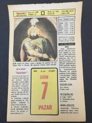 7 EKİM 1979 -TAKVİM YAPRAĞI-DOĞUM GÜNÜ HEDİYESİ-HÜRRİYET TAKVİMİ,ÇOCUĞA İSİM,TARİH SOHBETİ ŞEHZADENİN HATASI,ŞİLENİN KURTULUŞU TUZLUCANIN KURTULUŞU,SAFRANBOLU SAVUNLAR BUCAĞINDA PANAYIR,ADAPAZARI ŞEKER FABRİKASININ AÇILIŞI 1953,İNEBAHTI BOZGUNU 1671