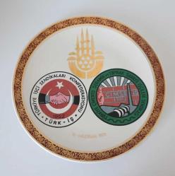 Eski 1970 Türk İşçi Sendikaları Konfederasyonu  Sümerbank Yıldız Porselen Tabak