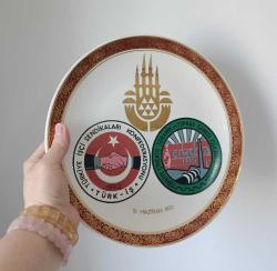 Eski 1970 Türk İşçi Sendikaları Konfederasyonu  Sümerbank Yıldız Porselen Tabak