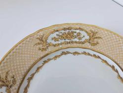 Antika LİMOGES Altın Yaldızlı Porselen  Yemek Tabağı
