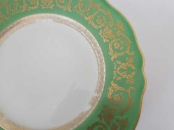 Antika KRAUTHEİM BAVARİA  Yeşil ve Altın Yaldızlı Porselen  Yemek Tabağı