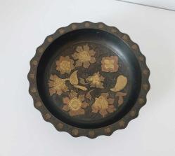 Antika Altın ve Bakır Kakma Metal Tas