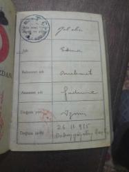 1940 TARİHLİ İZMİR TEMİZ NÜFUS CÜZDANI