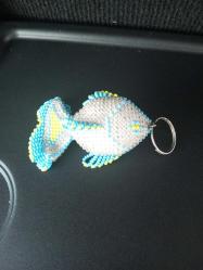 Antika - Cezaevi işi boncuk balık formunda anahtarlık - kitantik - kitaLog