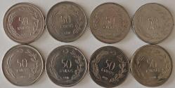 Türkiye Cumhuriyeti   1971/1972/1973/1974/1975/1976/1977/1979 Yılı 50 Kuruş  6383