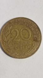 FRANSA 1978 20 CENTIMES