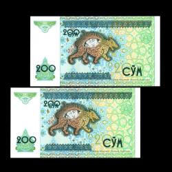 ÖZBEKİSTAN (1997) - 200 Sum (ÇİL 10/10) 
