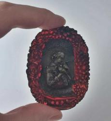 Antika 19YY Bakalit Benzeri  T.P Danbiere İmzalı Küçük Kutu 1890 Paris Fuarı