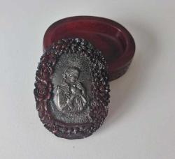 Antika 19YY Bakalit Benzeri  T.P Danbiere İmzalı Küçük Kutu 1890 Paris Fuarı