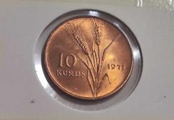(10) ON KURUŞ 1971 YILI FAO  (SABAN KILIÇTAN ÜSDÜNDÜR) ÇİL+++