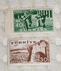 PUL0300-BERGAMA KERMES OYUNLARI PULLARI 1957
