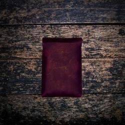 Origami Hakiki Deri Kartvizitlik - Bordo