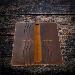 LUANDA %100 El Yapımı Uzun Deri Cüzdan