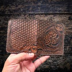 FLORIDA Premium İşlemeli %100 El Yapımı Hakiki Deri Cüzdan