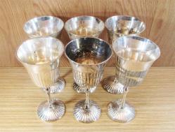 ViNTaGe GÜMÜŞ KAPLAMA YüKSeK KADEH TAKIMI....6 Lı