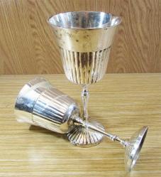 ViNTaGe GÜMÜŞ KAPLAMA YüKSeK KADEH TAKIMI....6 Lı