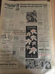 YENİ SABAH GAZETESİ 4 EYLÜL 1959 YIL :22 SAYI :7364--OEEC Heyeti Dış Ticaret  Durumunu İnceledi --Dün  gece Tophane  de feci bir trafik kazası oldu --D.P Genel İdare Kurulu  2 Mühim Toplantı Yaptı --Kahve kaçakçılarının  duruşması başladı --Diyarbakır da bir gazete Kürtçe şiir yayınladı --Ankara da yeni  bir  döviz kaçakçılığı --Kızıllar Hint Topraklarına Girmeye Devam Ediyor --Faik Gökay  icabında  oyuncu  değişmesini  men ederiz  dedi --İsmail  dün  Galatasaray  antrenmanına  katıldı --Balkan güreş  karması  Rusya ile karşılaşacak-- Milli ligin  20 Takımı :Şekerhilal --Bisiklet  Yarışını  M.Ertan  Kazandı --Su topu  maçında Moda İ.Y.i  ile  berabere kaldı --