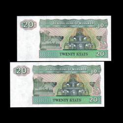 MYAMMAR (1994) - 20 Kyat (ÇİL 10/10) 