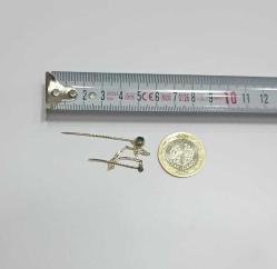 Antika Victorian 10 Ayar Altın Yeşil Garnet Taşlı Pelerin İğnesi Yaka İğnesi