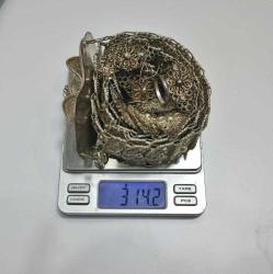 Eski 1980 lerin 925 Gümüş Midyat Telkari Kemer Kolye Küpe ve Yüzük Set 314 gram