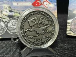 Türkiye Cumhuriyeti 2024 Kıbrıs Barış Harekatı'nın 50. Yılı Hatıra Madalyon Seti Çil Sertifikalı