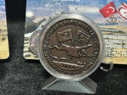 Türkiye Cumhuriyeti 2024 Kıbrıs Barış Harekatı'nın 50. Yılı Hatıra Madalyon Seti Çil Sertifikalı