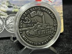 Türkiye Cumhuriyeti 2024 Kıbrıs Barış Harekatı'nın 50. Yılı Hatıra Madalyon Seti Çil Sertifikalı