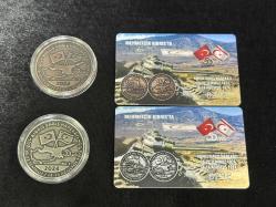 Türkiye Cumhuriyeti 2024 Kıbrıs Barış Harekatı'nın 50. Yılı Hatıra Madalyon Seti Çil Sertifikalı