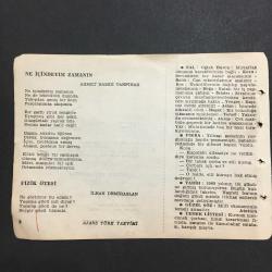 1 OCAK 1960 -TAKVİM YAPRAĞI-DOĞUM GÜNÜ HEDİYESİ-AJANS TÜRK-ŞİİRLİ VE SAATLİ TAKVİMİ,YAHYA KEMAL BEYATLI,NURHAN EDİLHAN,AHMET HAMDİ TANPINAR,İLHAN DEMİRASLAN,FAL,FIKRA,BUGÜN KULLANDIĞIMIZ TAKVİM HAZ İSANIN DOĞUM GÜNÜ MEBDE İTTİHAZ EDİLEREK MEYDANA GETİRİLMİŞTİR,GÜZEL SÖZ,YEMEK LİSTESİ