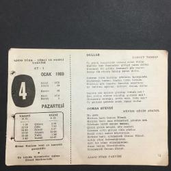 4 OCAK 1960 -TAKVİM YAPRAĞI-DOĞUM GÜNÜ HEDİYESİ-AJANS TÜRK-ŞİİRLİ VE SAATLİ TAKVİMİ,TURGUT TARHAN,MÜFİDE GÜZİN ANADOL,NAMIK KEMAL,ORHAN VELİ KANIK,FAL,FIKRA,MERSİNİN KURTULUŞU 1922,LOUİS BARAİLLENİN DOĞUMU 1807,GÜZEL SÖZ,YEMEK LİSTESİ