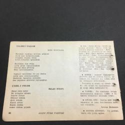 9 ŞUBAT 1960 -TAKVİM YAPRAĞI-DOĞUM GÜNÜ HEDİYESİ-AJANS TÜRK-ŞİİRLİ VE SAATLİ TAKVİMİ,ORHAN VELİ KANIK,ARİF DAMAR,EDİZ KUNTASAL,SALAH BİRSEL,FAL,FIKRA,GUTENBERGİN DOĞUMU 1400,İSTANBUL BOĞAZANIN DONMASI 1621GÜZEL SÖZ,YEMEK LİSTESİ