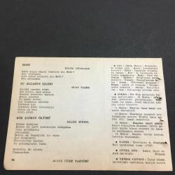 14 ŞUBAT 1960 -TAKVİM YAPRAĞI-DOĞUM GÜNÜ HEDİYESİ-AJANS TÜRK-ŞİİRLİ VE SAATLİ TAKVİMİ,NEZMETTİN HALİL ONAN,ASAF HALET ÇELEBİ ,HALİM GÜZELSON,SUAT TAŞER,SALAH BİRSEL,FAL,FIKRA,TELEFONUN A.GRAHAM BELL TARAFINDAN İCADI,1766,GÜZEL SÖZ,YEMEK LİSTESİ