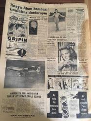 YENİ SABAH GAZETESİ 22 ARALIK 1958 YIL :21 SAYI :7113-Vakko-Arçelik-İhsan Hulusi çizimi Milli Piyango reklamı-Abbase-Hasbi Tembeler-Mayk Hammer--İnönü Eskişehir de İktidarı  Tenkit Etti ----EOKA Tekrar faaliyete  başladı --Keşif  sis dün  deniz  ve  hava  seferlerini  aksattı --Gnl .De Gaulle  Fransa  Reisi cumhuru  seçildi ---CHP İstanbul da bir  günde 9 Ocak  açtı --Hava gazı  ve  elektriğe  zam  teklif edildi ---Kontrolsüzlükten  halk  ucuz meyve  yiyemiyor --Rusya Atom Bombası İmalatını  Durduruyor --İnönü Eskişehir de  İktidarı  Tenkid Etti --Galatasaray ,İ.Spor dan  rövanşını  aldı :2-1---Fenerbahçe  ,Vefa 'yı  dün  rahat  yendi :3-1---Sarıyer :1 Taksim :1--