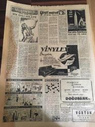 YENİ SABAH GAZETESİ 22 ARALIK 1958 YIL :21 SAYI :7113-Vakko-Arçelik-İhsan Hulusi çizimi Milli Piyango reklamı-Abbase-Hasbi Tembeler-Mayk Hammer--İnönü Eskişehir de İktidarı  Tenkit Etti ----EOKA Tekrar faaliyete  başladı --Keşif  sis dün  deniz  ve  hava  seferlerini  aksattı --Gnl .De Gaulle  Fransa  Reisi cumhuru  seçildi ---CHP İstanbul da bir  günde 9 Ocak  açtı --Hava gazı  ve  elektriğe  zam  teklif edildi ---Kontrolsüzlükten  halk  ucuz meyve  yiyemiyor --Rusya Atom Bombası İmalatını  Durduruyor --İnönü Eskişehir de  İktidarı  Tenkid Etti --Galatasaray ,İ.Spor dan  rövanşını  aldı :2-1---Fenerbahçe  ,Vefa 'yı  dün  rahat  yendi :3-1---Sarıyer :1 Taksim :1--