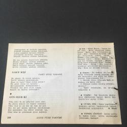 10 MAYIS 1960-TAKVİM YAPRAĞI-DOĞUM GÜNÜ HEDİYESİ- AJANS TÜRK-ŞİİRLİ VE SAATLİ TAKVİMİ,ÖMER BEDRETTİN UŞAKLI,CAHİT SITKI TARANCI,FAL,FIKRA,İLK TOPÇULUK OKULUMUZ MÜHENDİS HANESİ BERRİİ HÜMAYUN UN AÇILIŞI 1795,GÜZEL SÖZ,YEMEK LİSTESİ