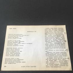 20 HAZİRAN 1960-TAKVİM YAPRAĞI-DOĞUM GÜNÜ HEDİYESİ- AJANS TÜRK-ŞİİRLİ VE SAATLİ TAKVİMİ,ZİYA OSMAN SABA,ASENA DORA,ŞAHİNKAYA DİL,FAL,FIKRA,2.BAYEZIT VE ŞEHZADE CEM ARASINDAKİ SAVAŞ 1481,GÜZEL SÖZ,YEMEK LİSTESİ