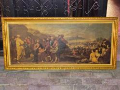 17267-ALTIN YALDIZLI AHŞAP ÇERÇEVE TAŞ BASKI RESİM