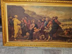 17267-ALTIN YALDIZLI AHŞAP ÇERÇEVE TAŞ BASKI RESİM