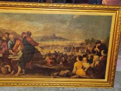 17267-ALTIN YALDIZLI AHŞAP ÇERÇEVE TAŞ BASKI RESİM